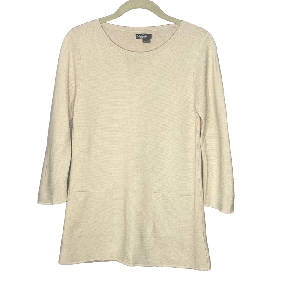 BYLYSE SPENARD Cream Cotton Modal Pocket Tunic Top‎ Quiet Luxury XS - Picture 2 of 16